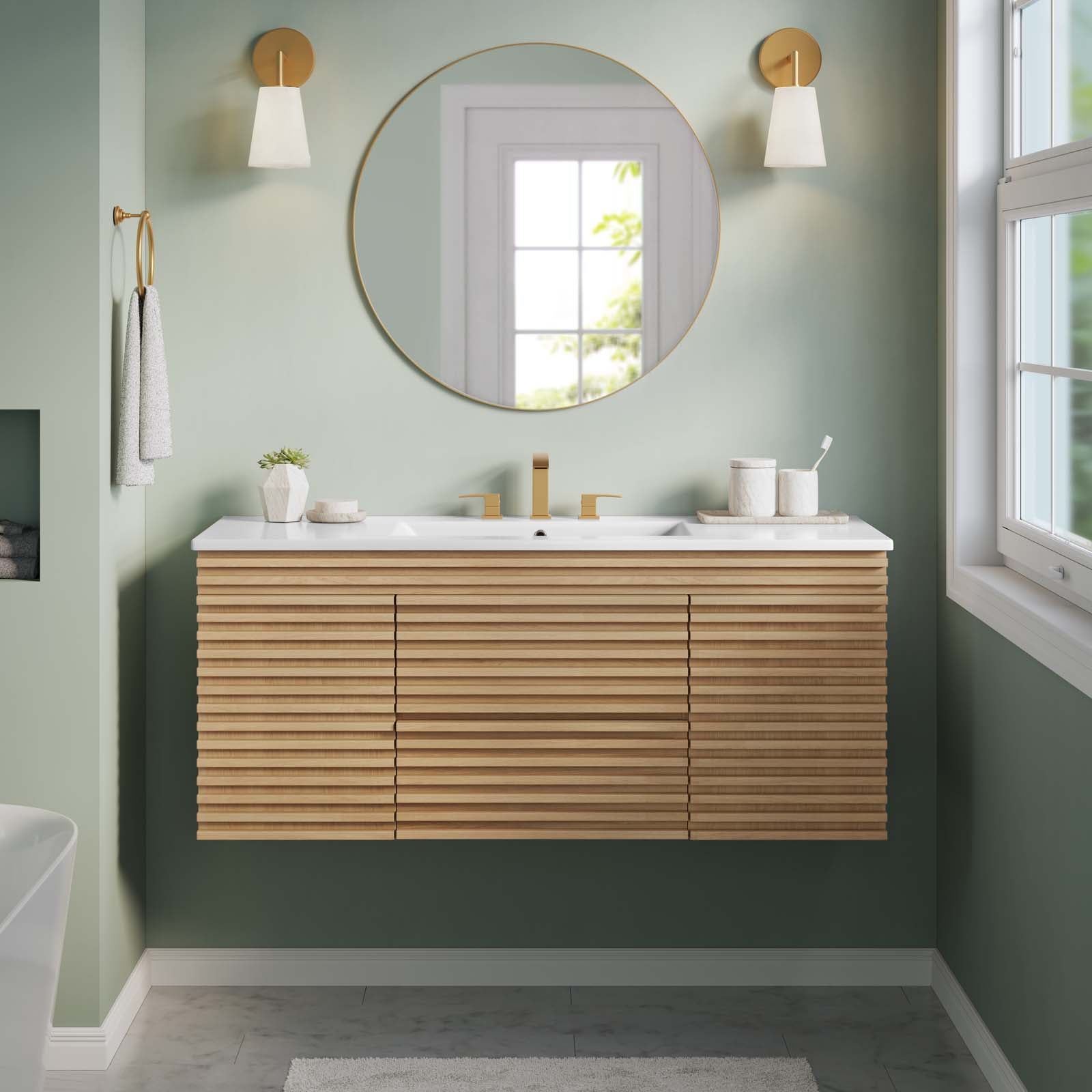 Render 48" Wall-Mount Bathroom Vanity by Modway