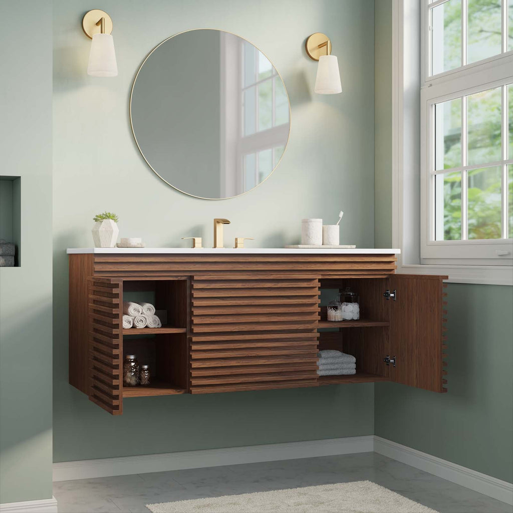 Render 48" Wall-Mount Bathroom Vanity by Modway