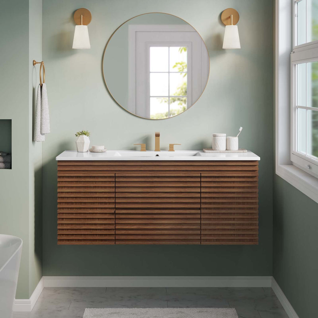 Render 48" Wall-Mount Bathroom Vanity by Modway