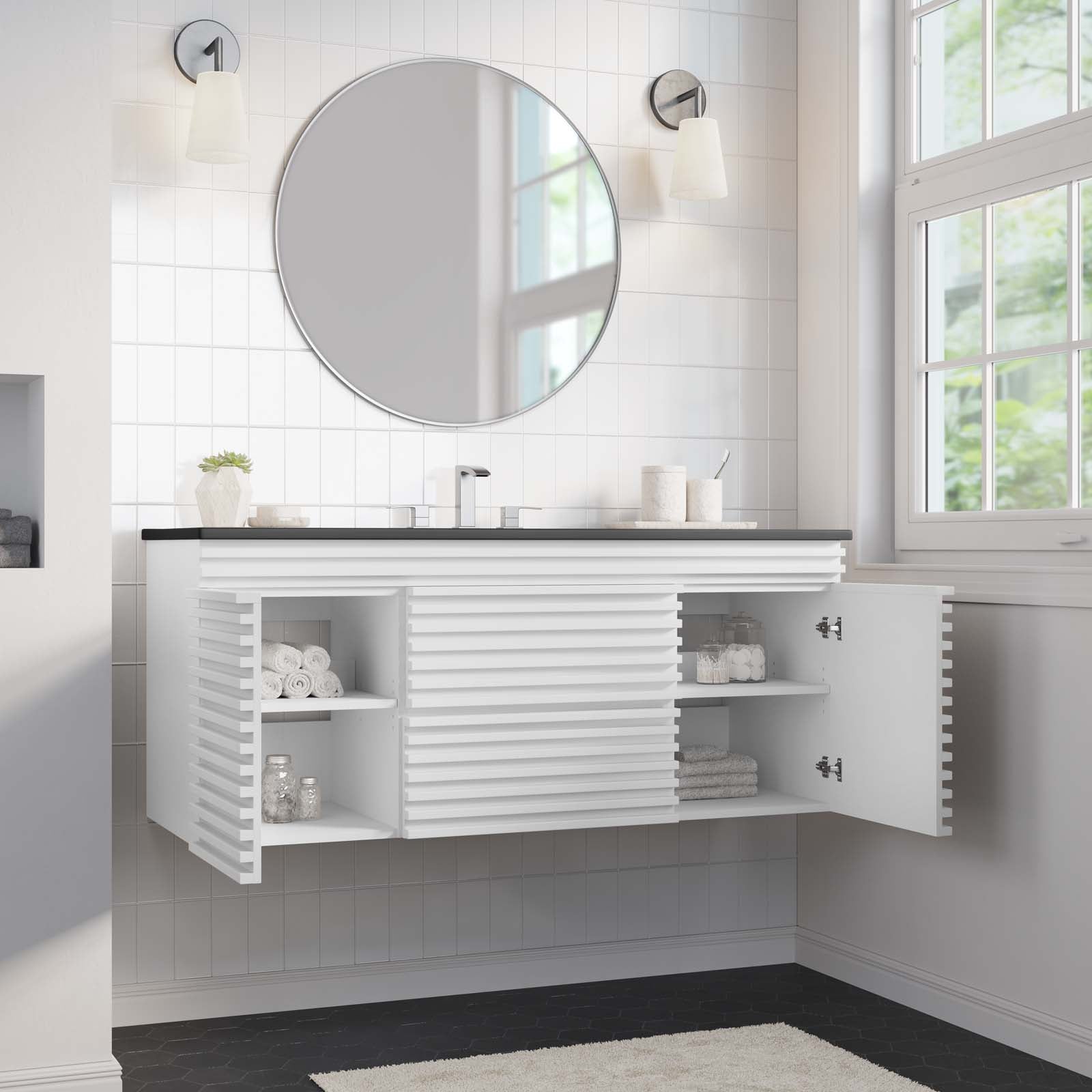 Render 48" Wall-Mount Bathroom Vanity by Modway