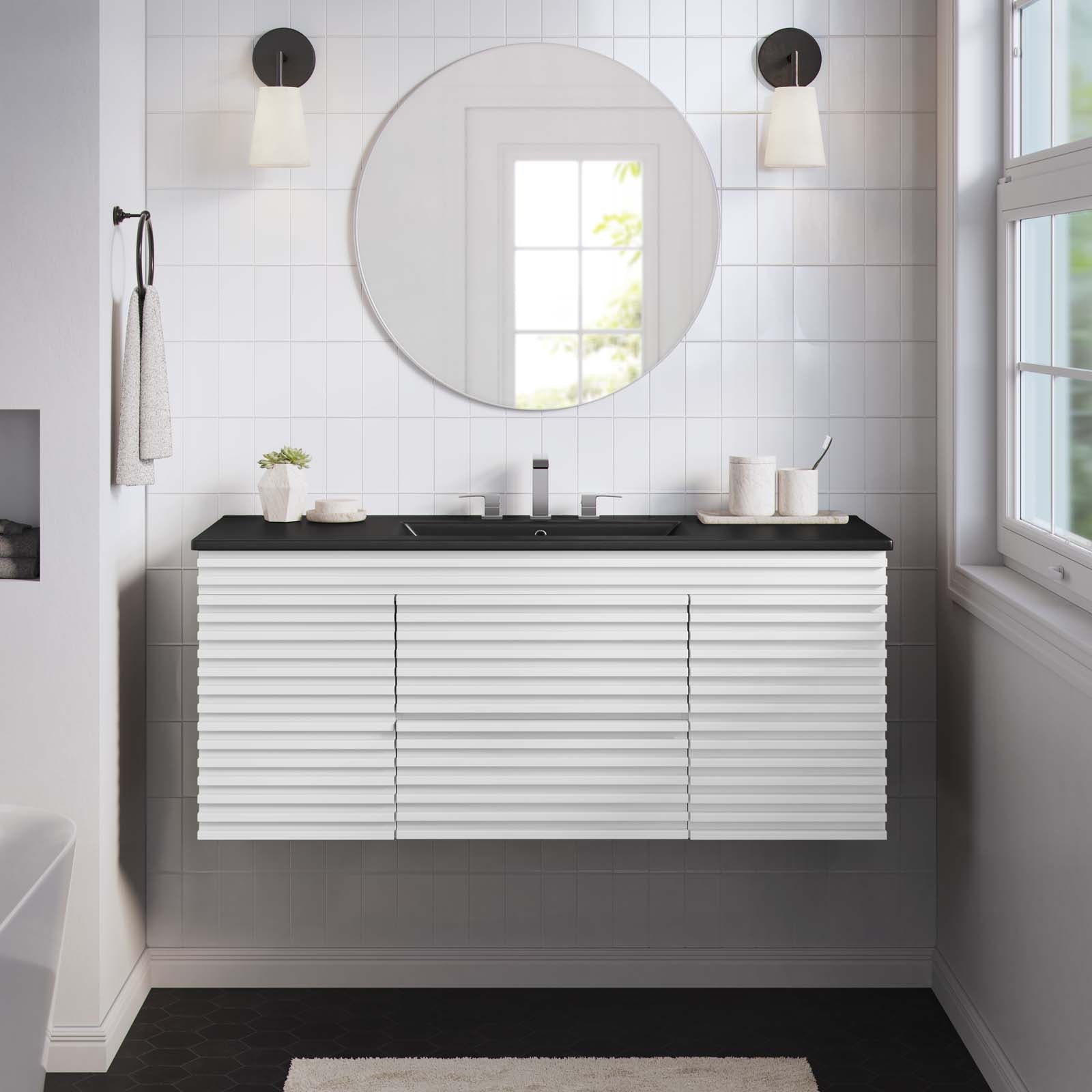 Render 48" Wall-Mount Bathroom Vanity by Modway