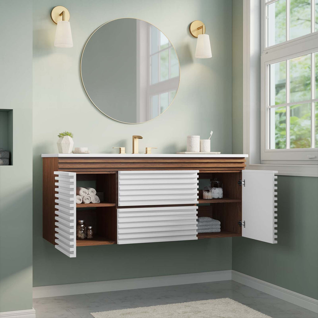 Render 48" Wall-Mount Bathroom Vanity by Modway