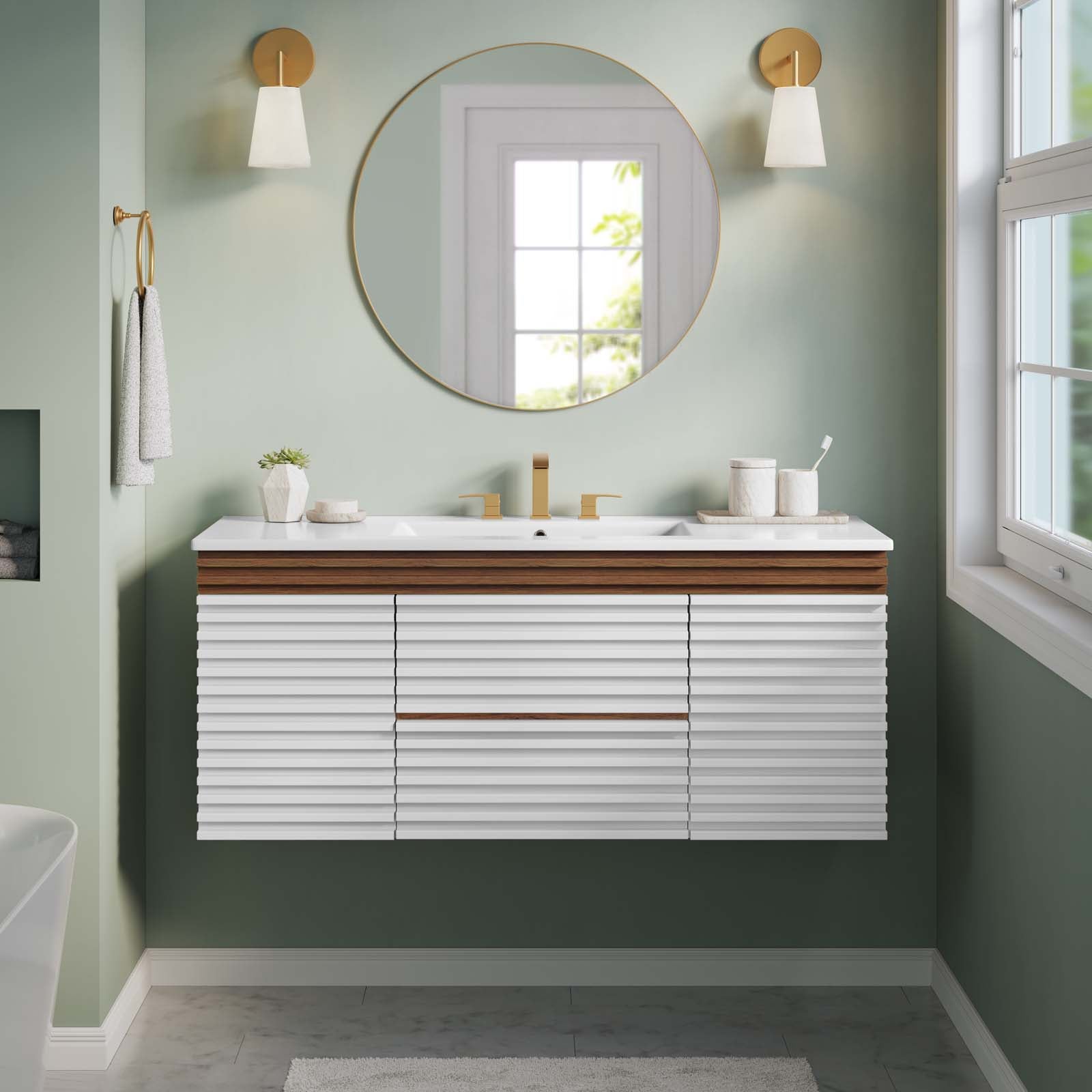 Render 48" Wall-Mount Bathroom Vanity by Modway