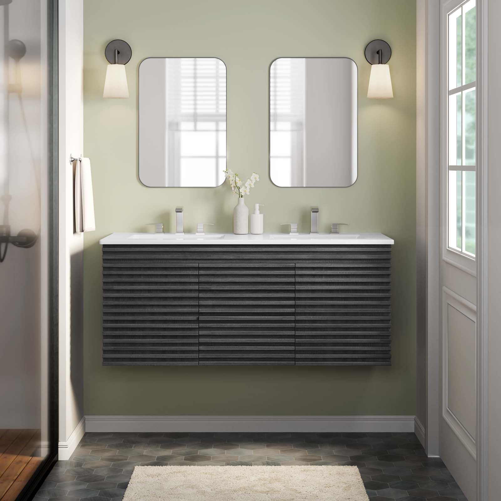 Render 48" Wall-Mount Bathroom Vanity by Modway