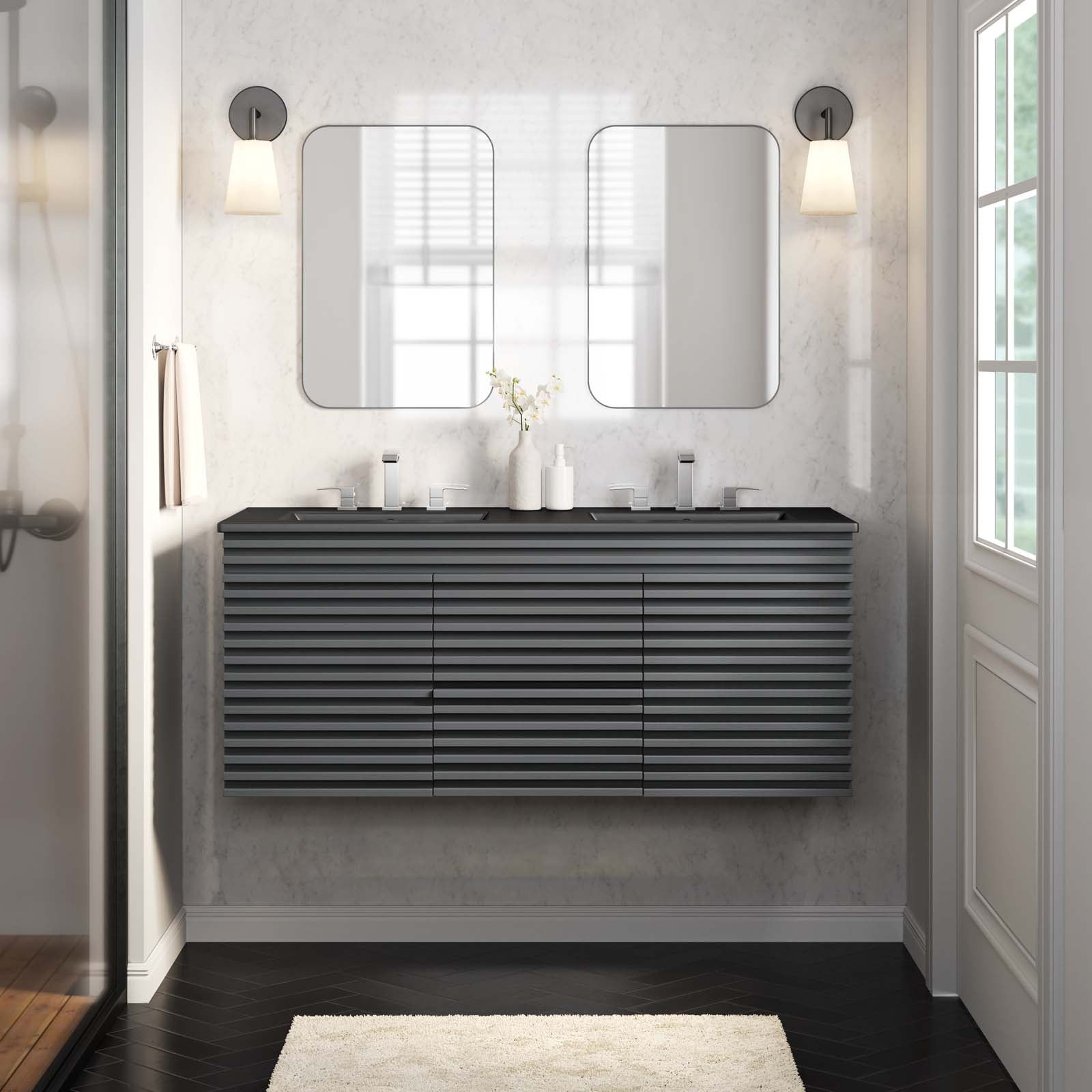 Render 48" Wall-Mount Bathroom Vanity by Modway