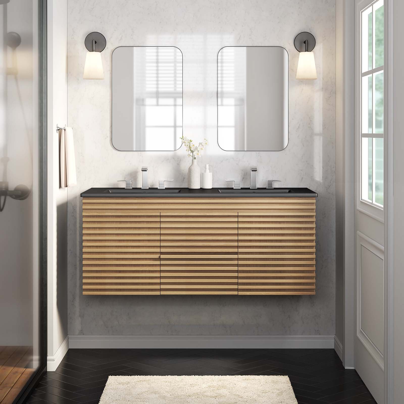 Render 48" Wall-Mount Bathroom Vanity by Modway