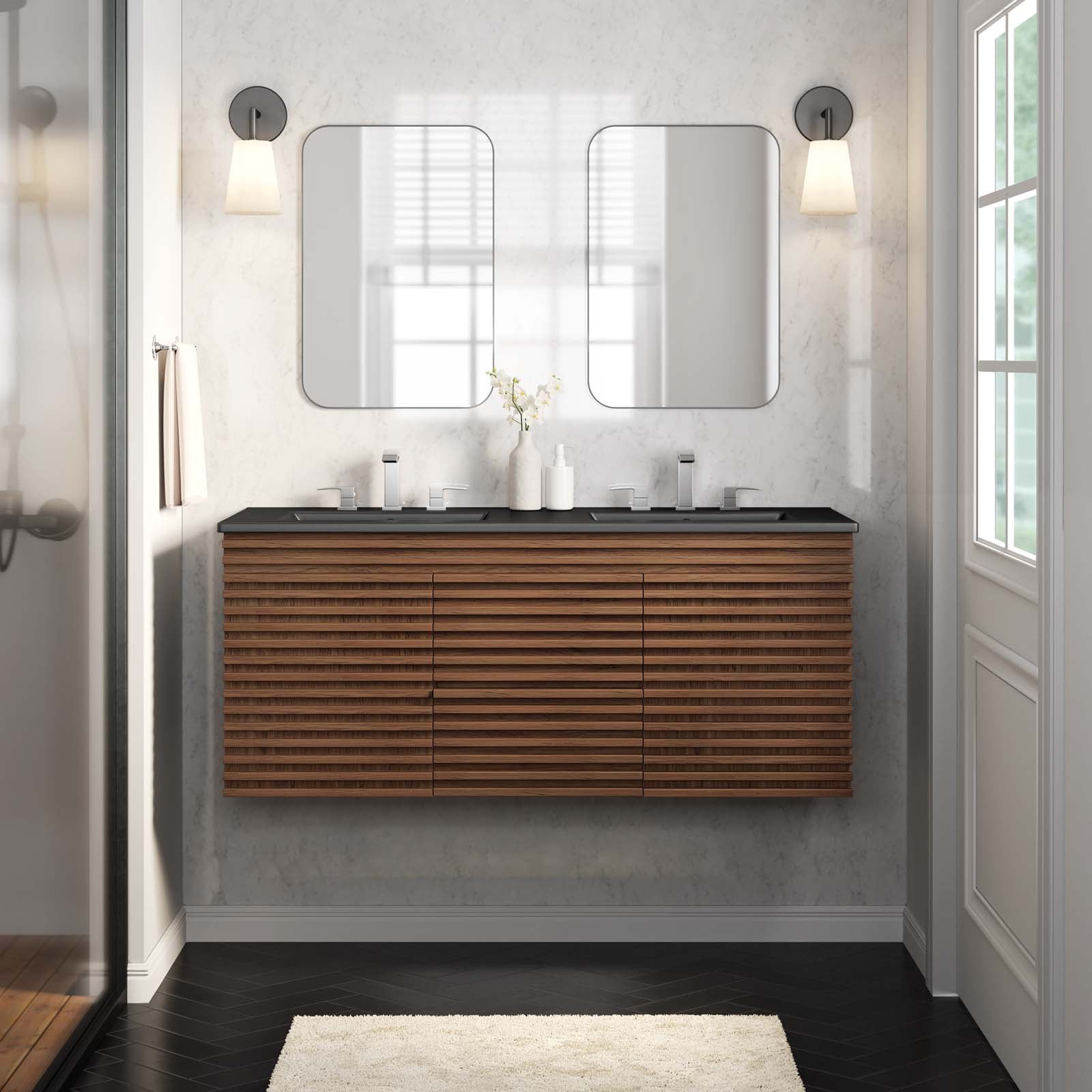 Render 48" Wall-Mount Bathroom Vanity by Modway