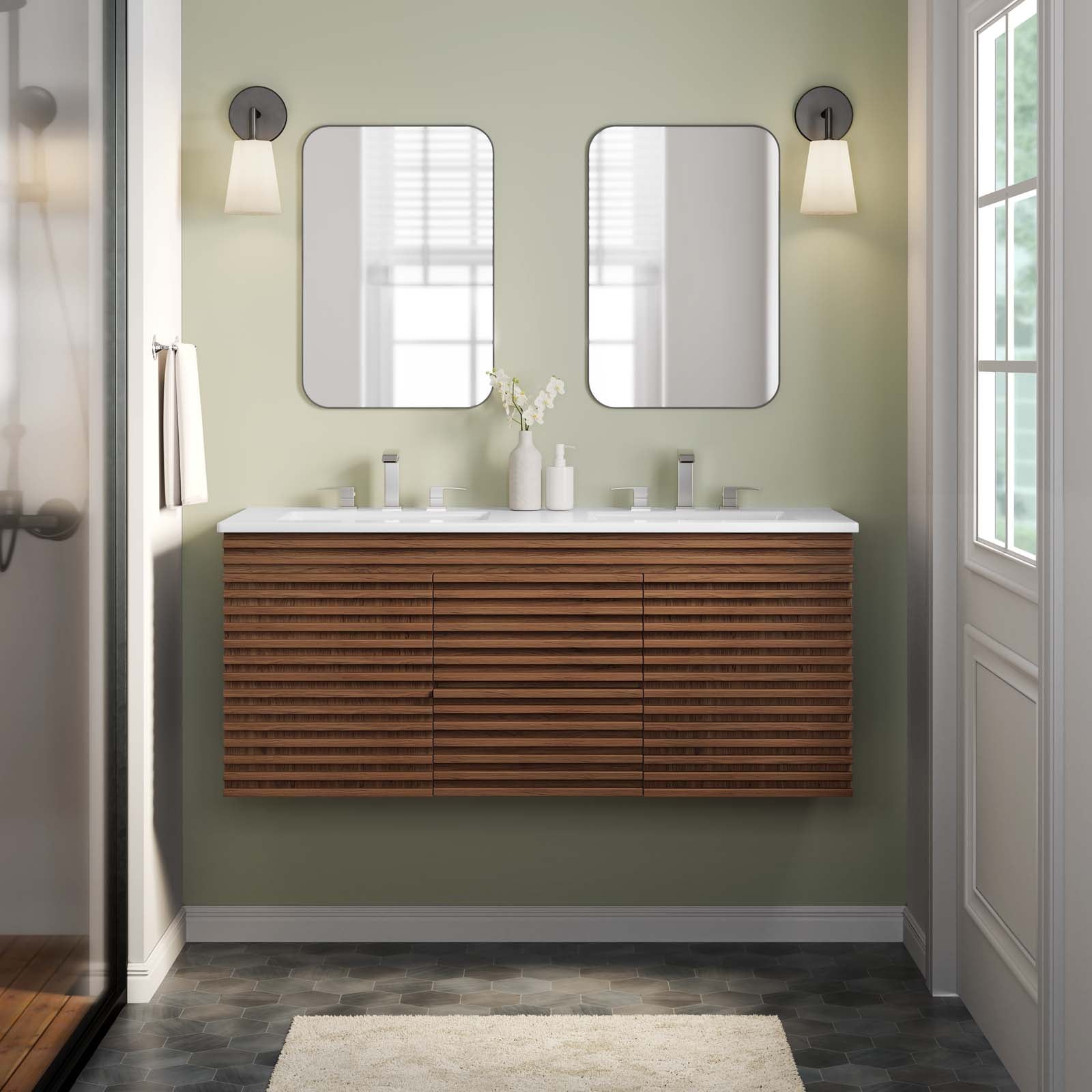 Render 48" Wall-Mount Bathroom Vanity by Modway