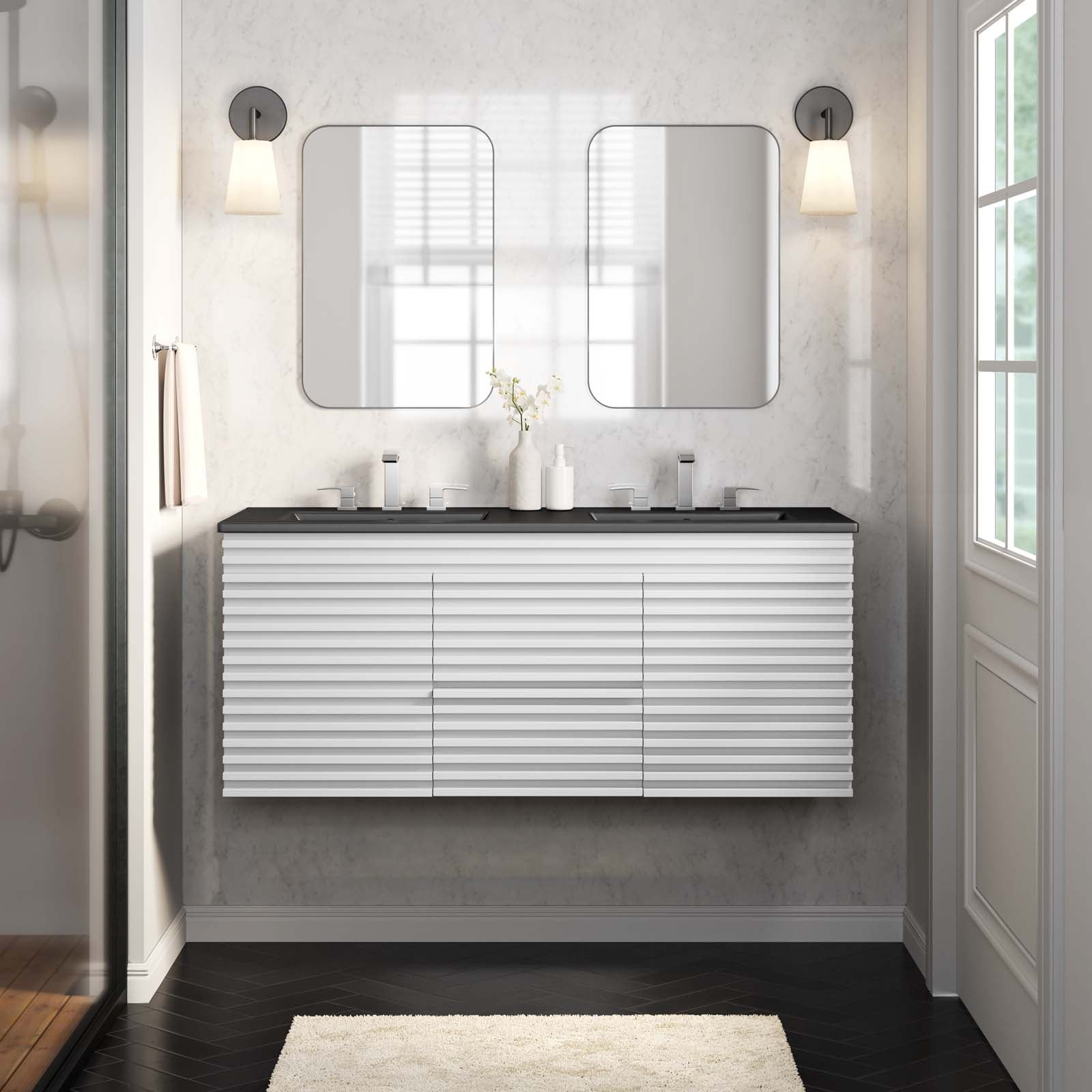 Render 48" Wall-Mount Bathroom Vanity by Modway