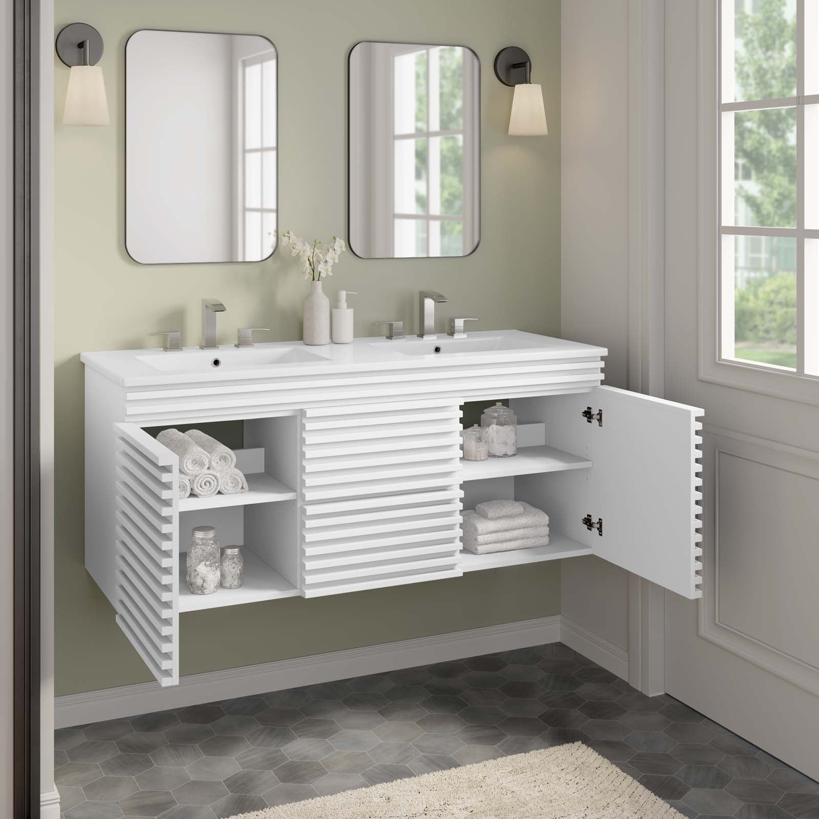 Render 48" Wall-Mount Bathroom Vanity by Modway