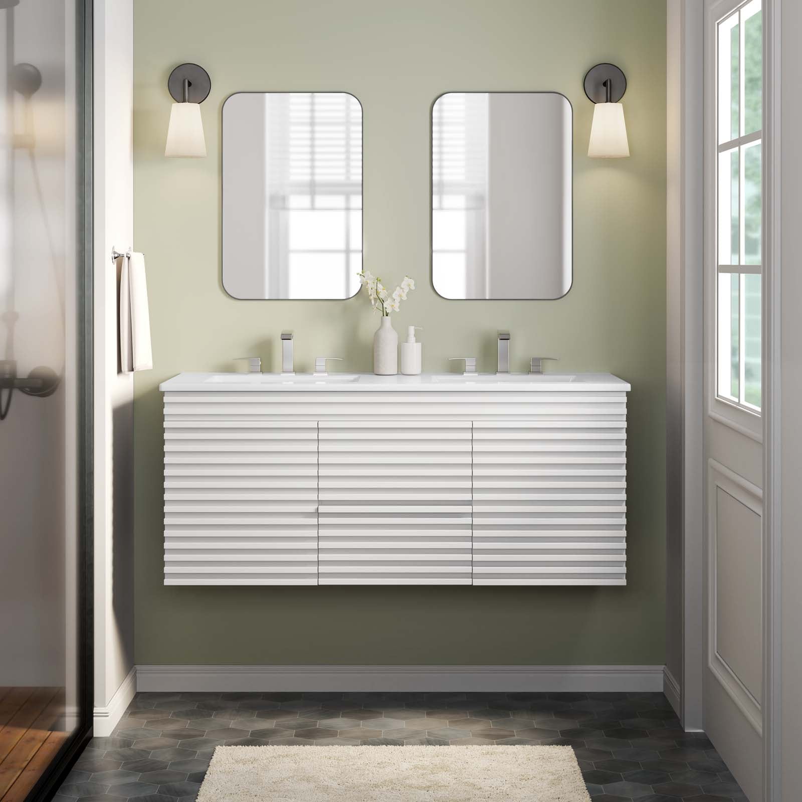 Render 48" Wall-Mount Bathroom Vanity by Modway