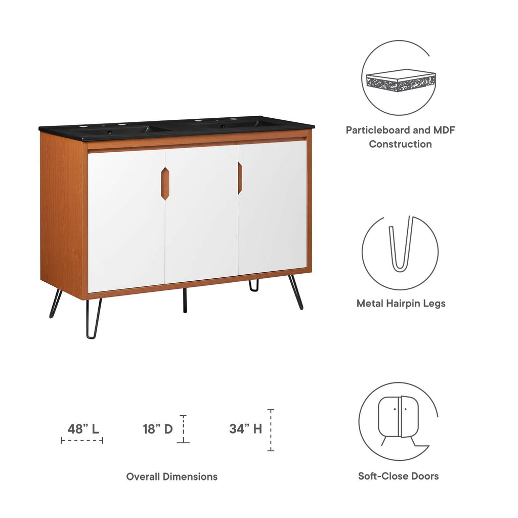Energize 48" Double Sink Bathroom Vanity by Modway