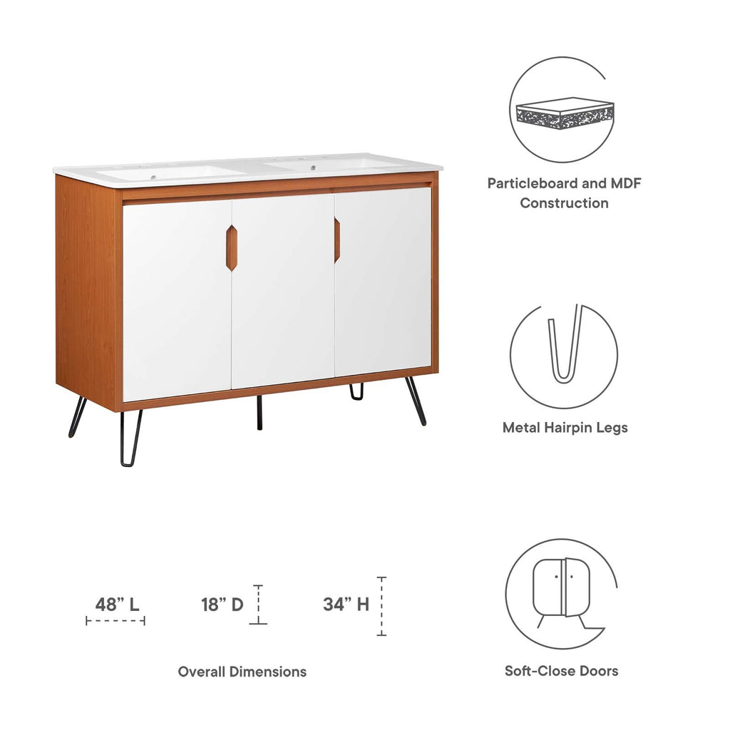 Energize 48" Double Sink Bathroom Vanity by Modway