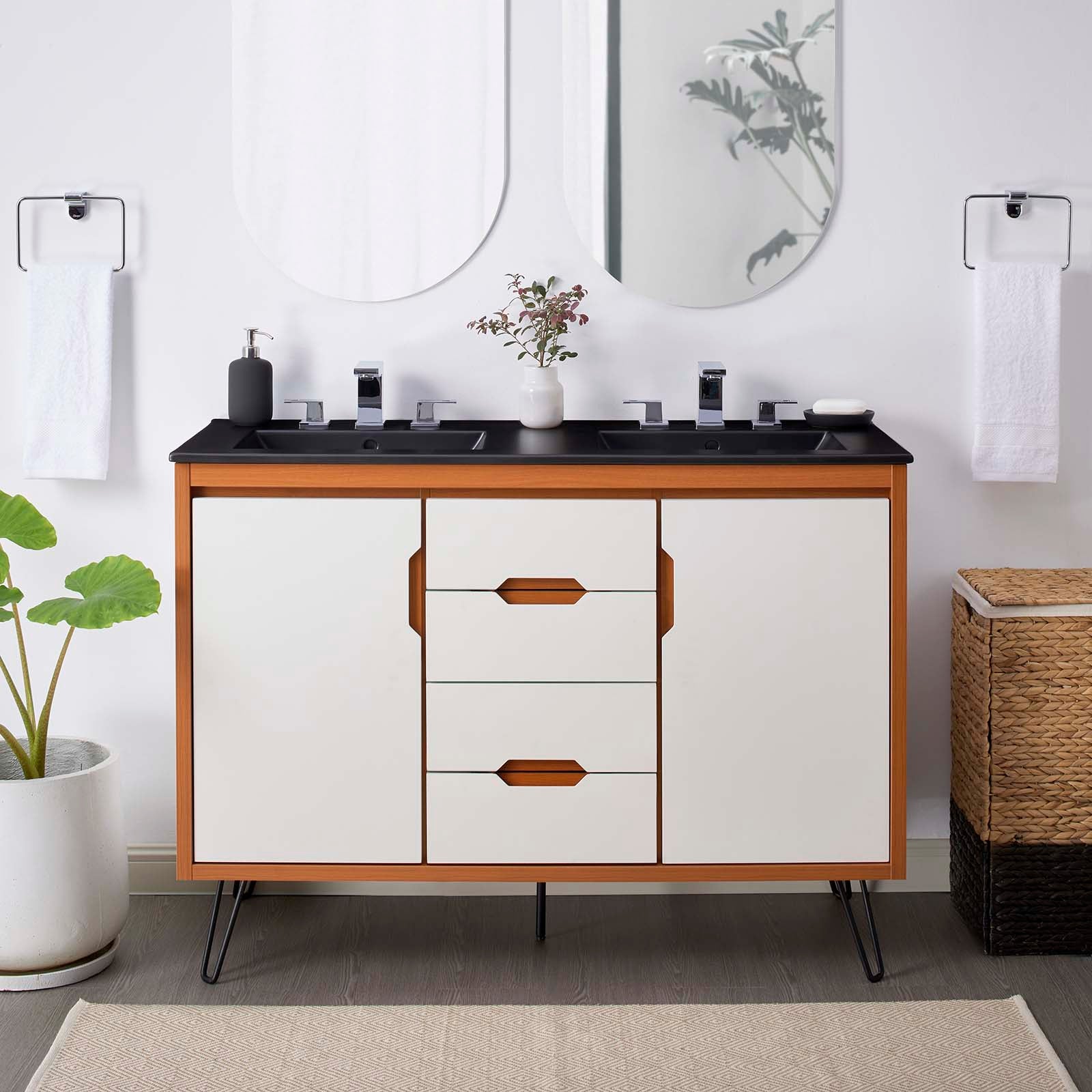 Energize 48" Double Sink Bathroom Vanity by Modway