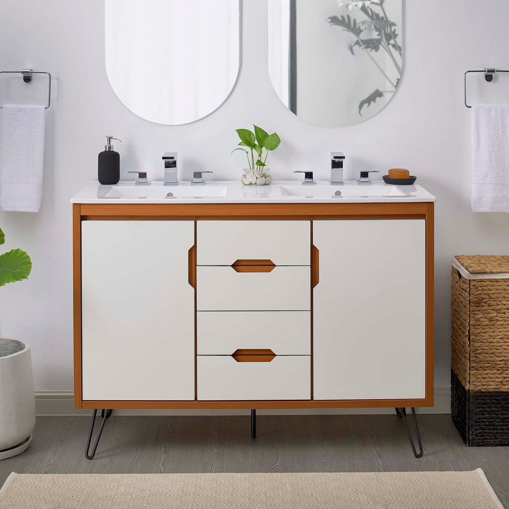 Energize 48" Double Sink Bathroom Vanity by Modway