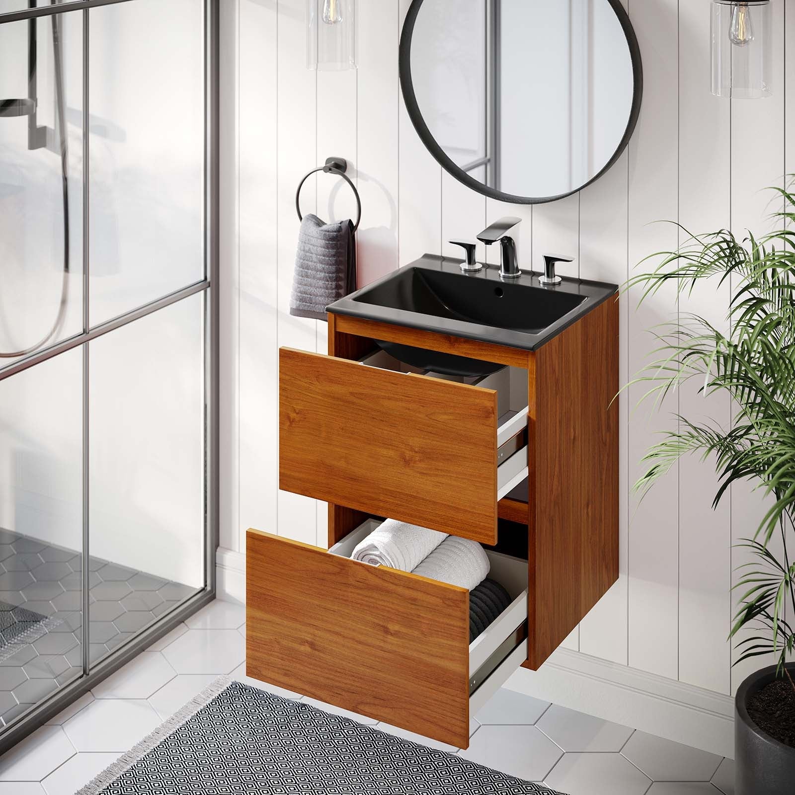 Scenic 18" Wall-Mount Bathroom Vanity by Modway