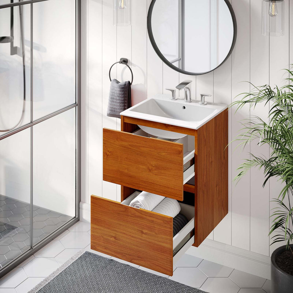 Scenic 18" Wall-Mount Bathroom Vanity by Modway
