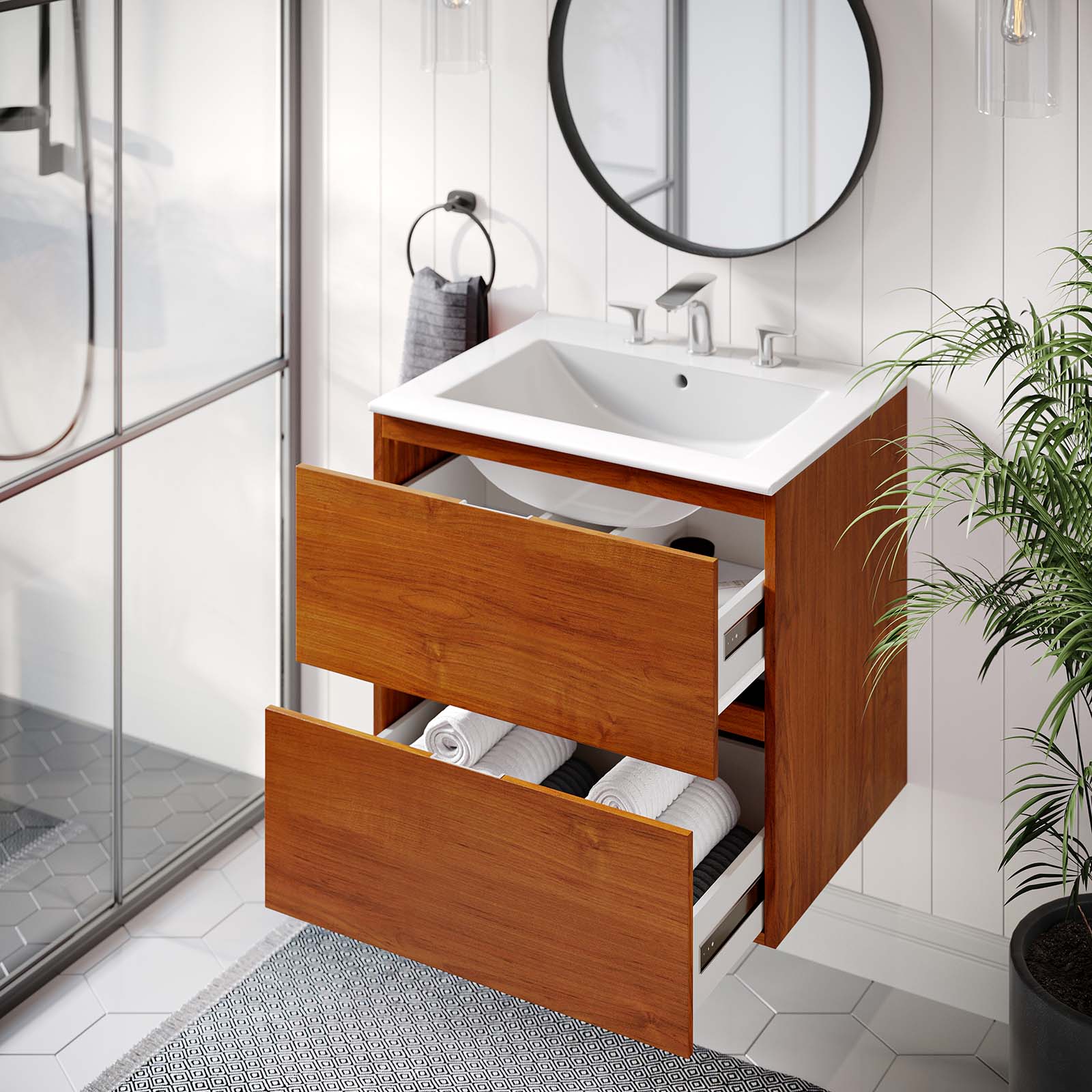 Scenic 24" Wall-Mount Bathroom Vanity by Modway