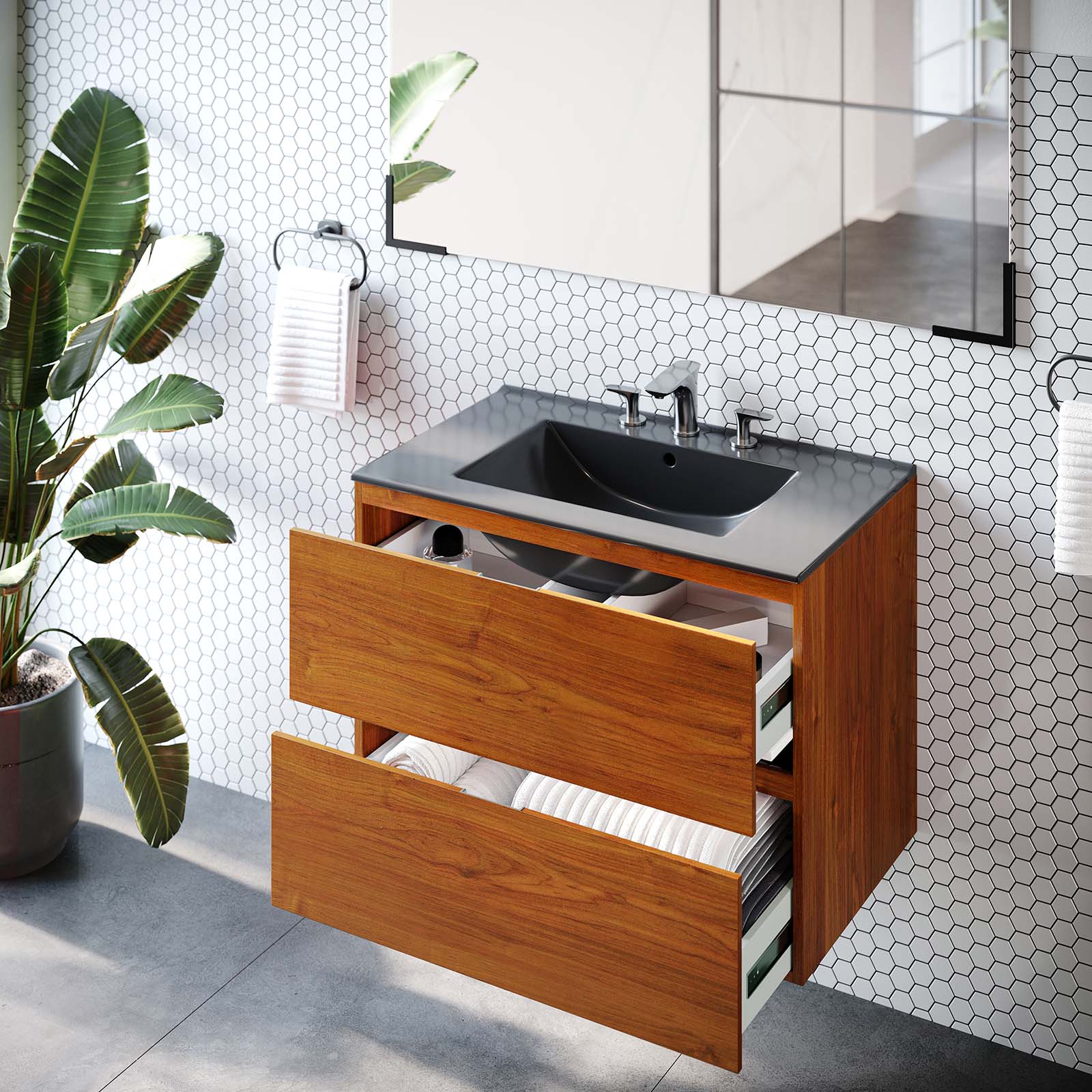 Scenic 30" Wall-Mount Bathroom Vanity by Modway