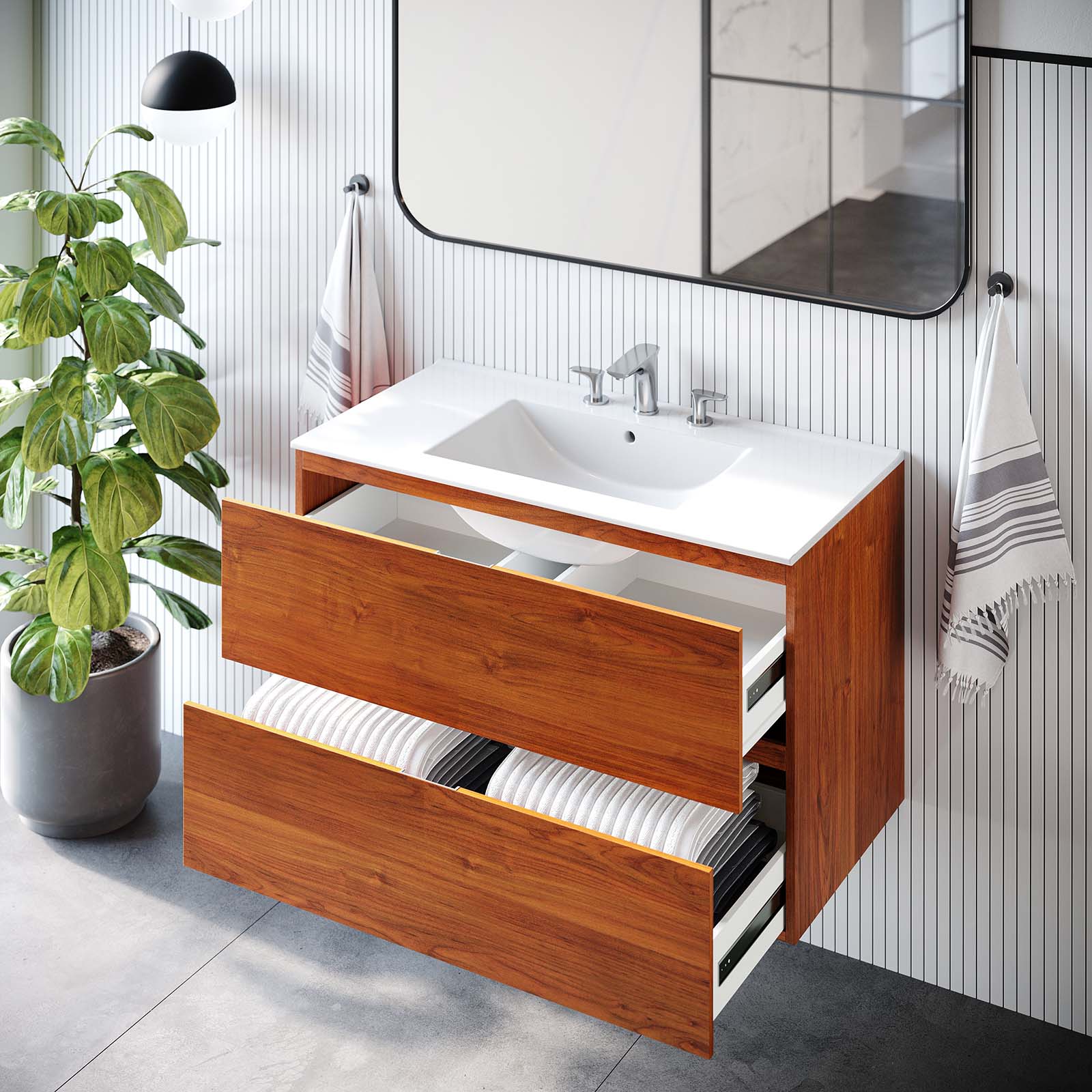 Scenic 36" Wall-Mount Bathroom Vanity by Modway