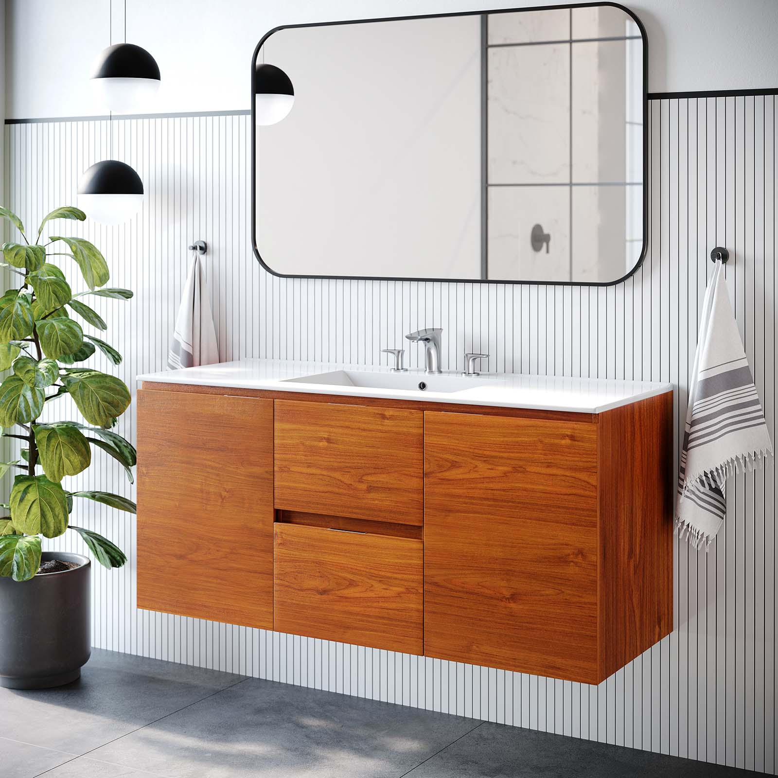Scenic 48" Wall-Mount Bathroom Vanity by Modway