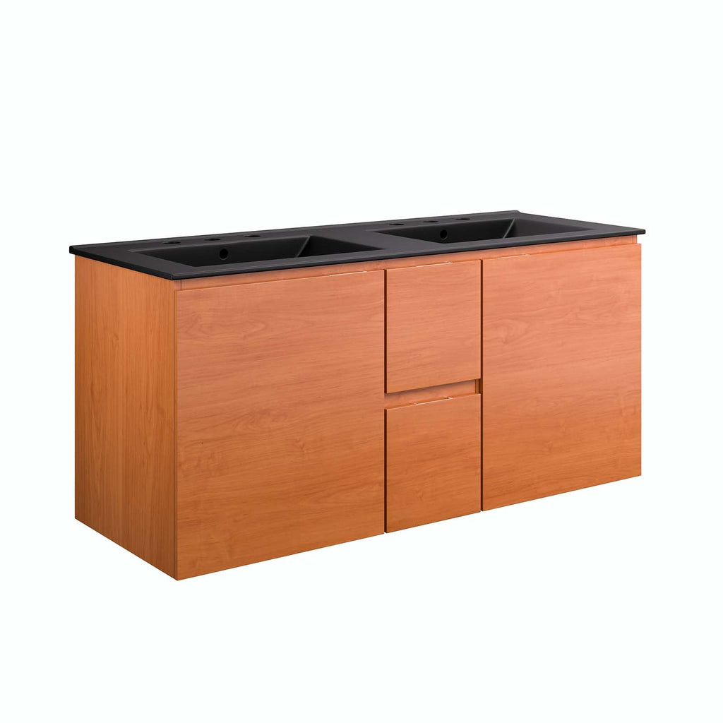 Scenic 48" Double Wall-Mount Bathroom Vanity by Modway