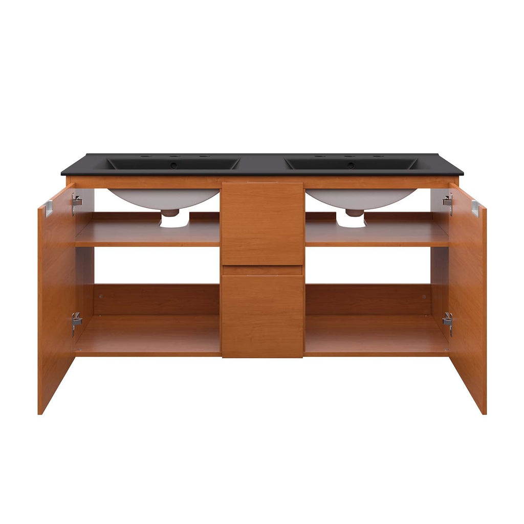 Scenic 48" Double Wall-Mount Bathroom Vanity by Modway
