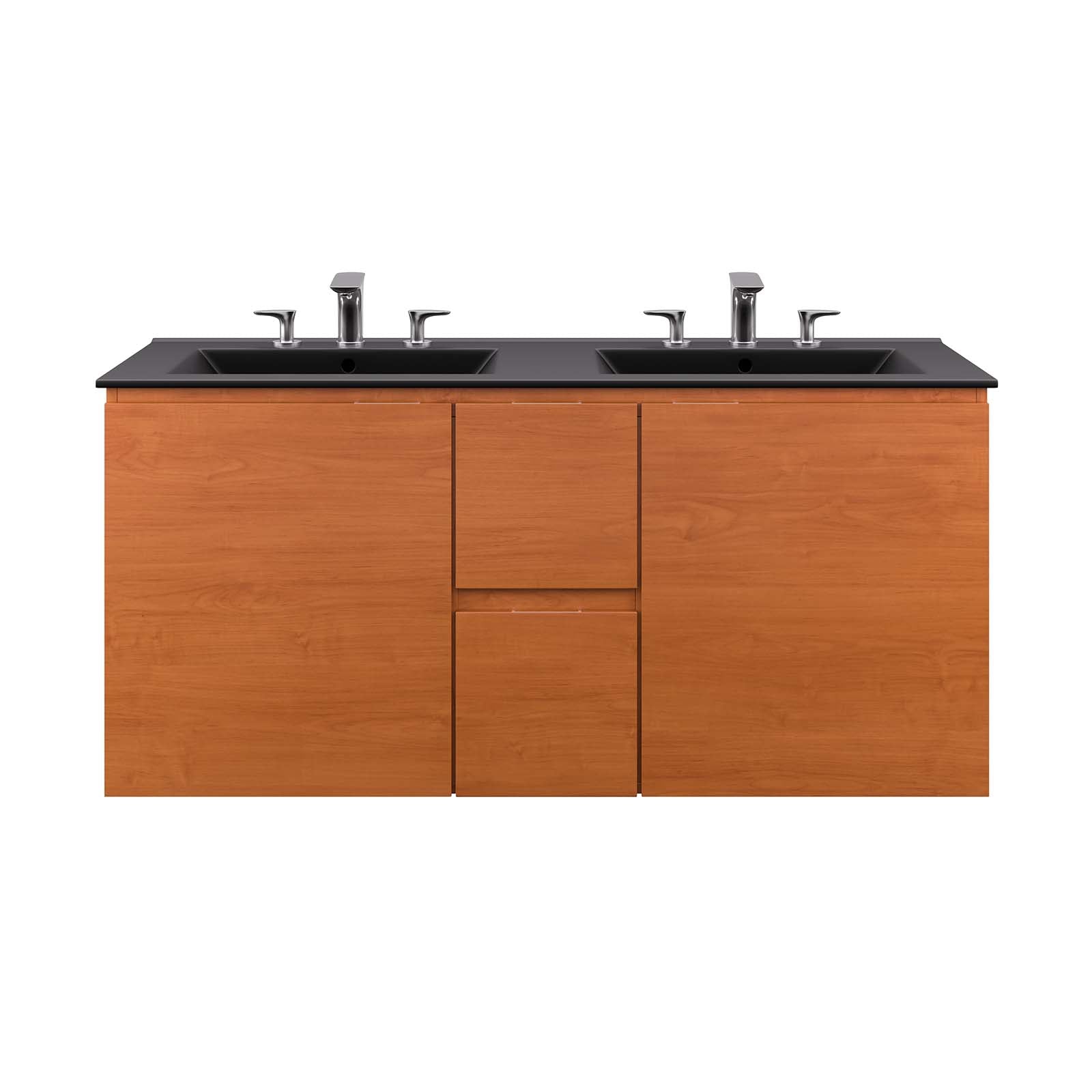 Scenic 48" Double Wall-Mount Bathroom Vanity by Modway