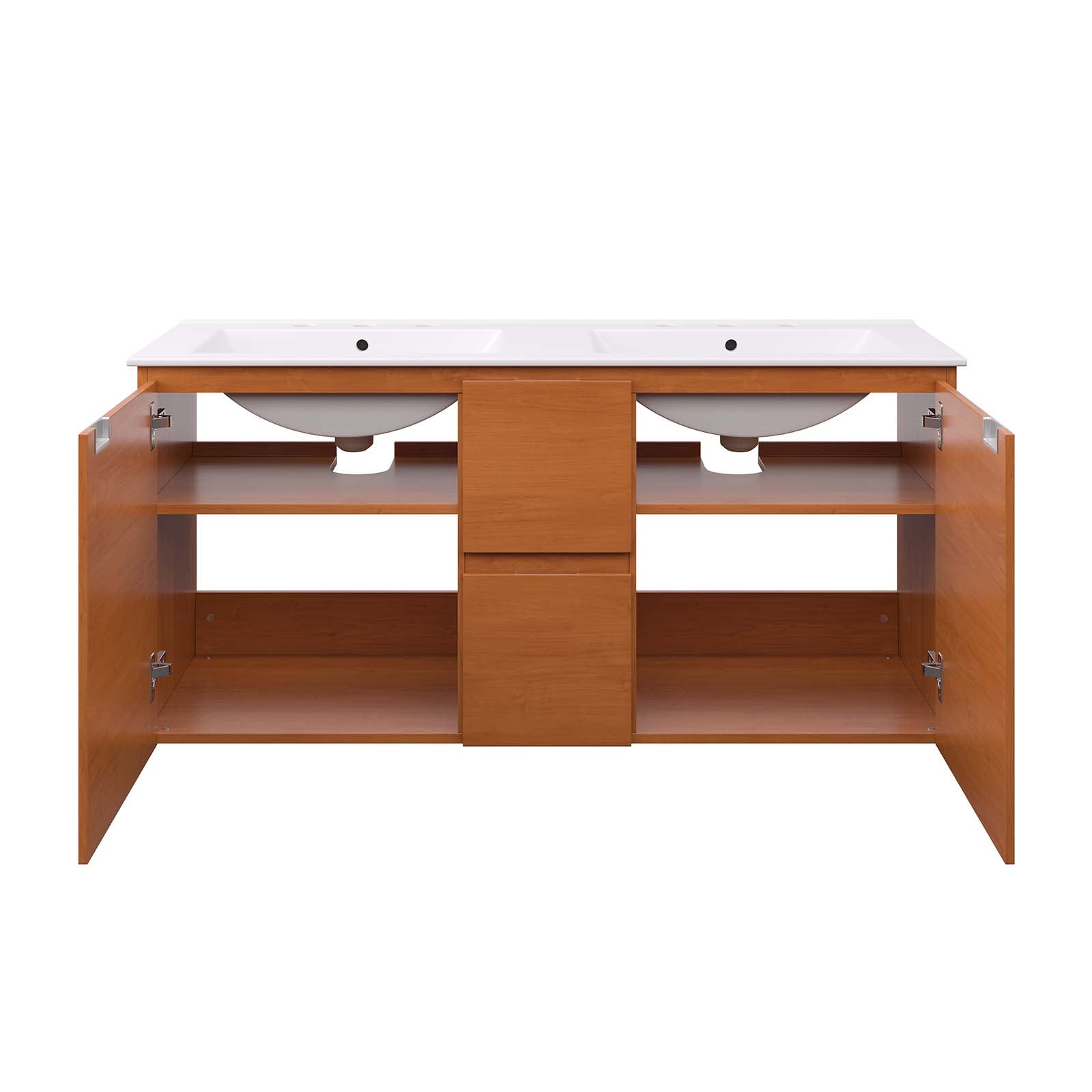 Scenic 48" Double Wall-Mount Bathroom Vanity by Modway