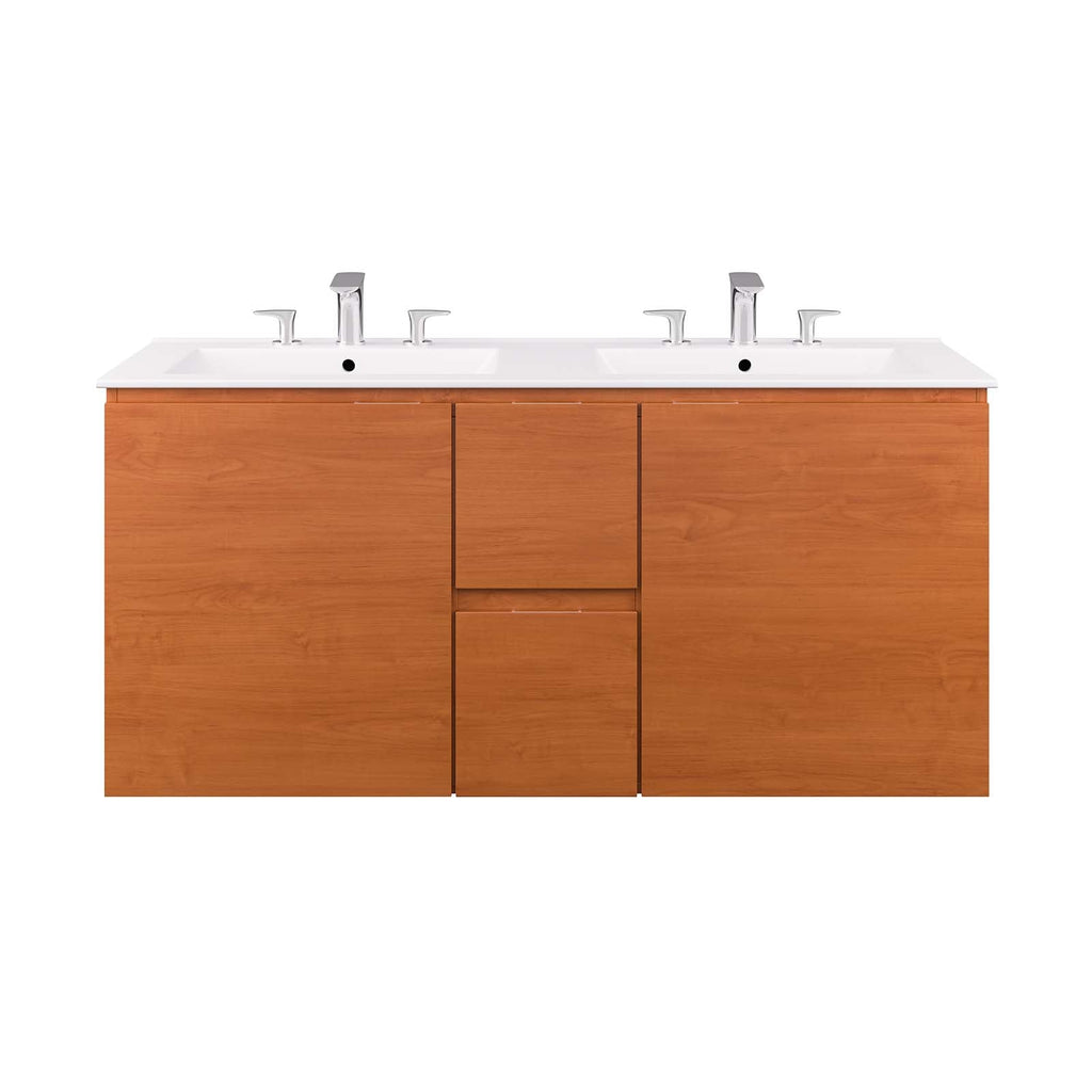 Scenic 48" Double Wall-Mount Bathroom Vanity by Modway