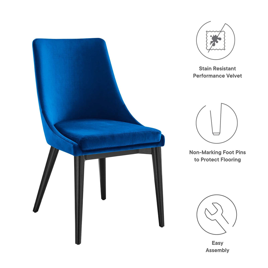 Viscount Accent Performance Velvet Dining Chairs Set of 2 by Modway
