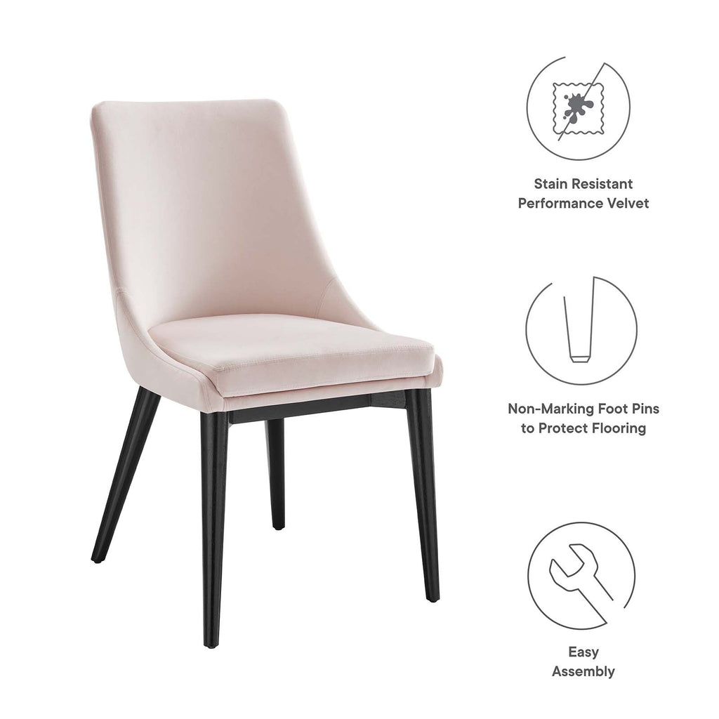 Viscount Accent Performance Velvet Dining Chairs Set of 2 by Modway