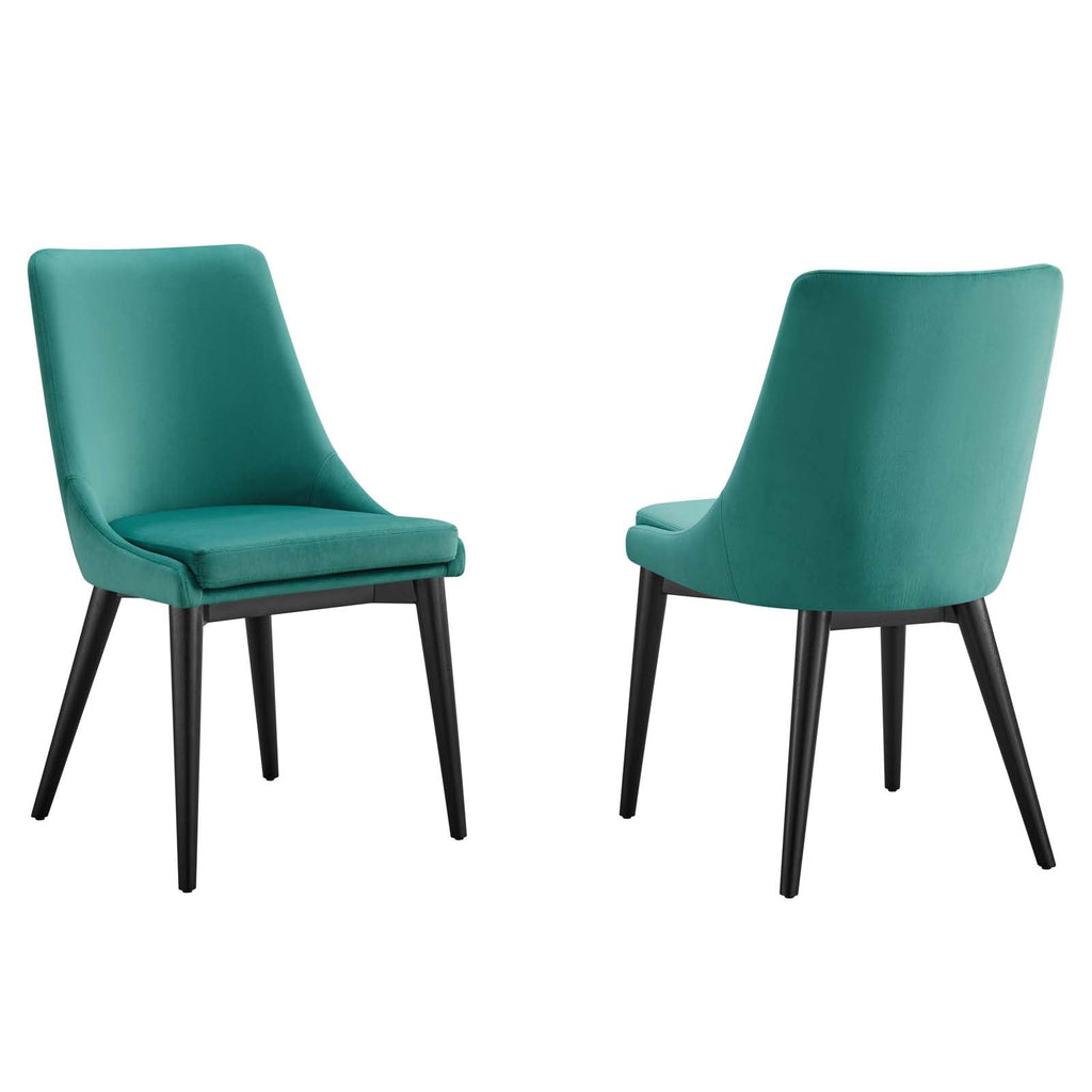 Viscount Accent Performance Velvet Dining Chairs Set of 2 by Modway