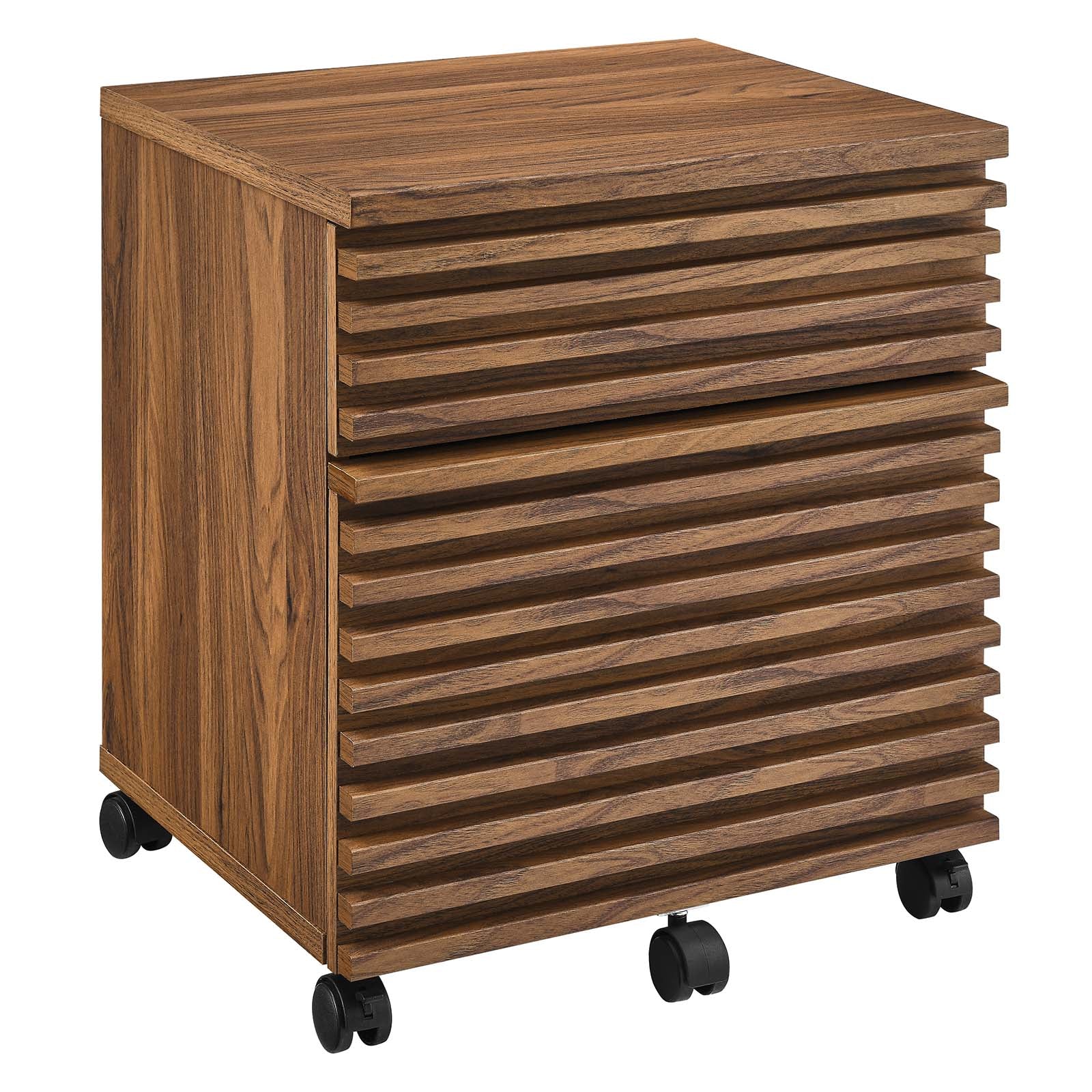 Render Wood Desk and File Cabinet Set by Modway