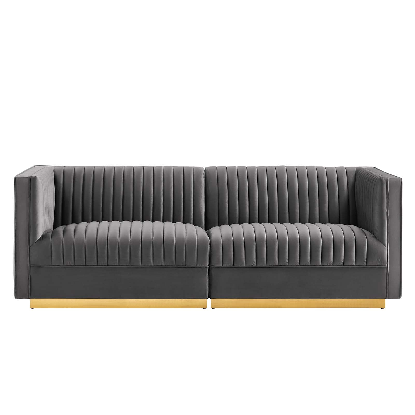 Sanguine Channel Tufted Performance Velvet Modular Sectional Sofa Loveseat by Modway