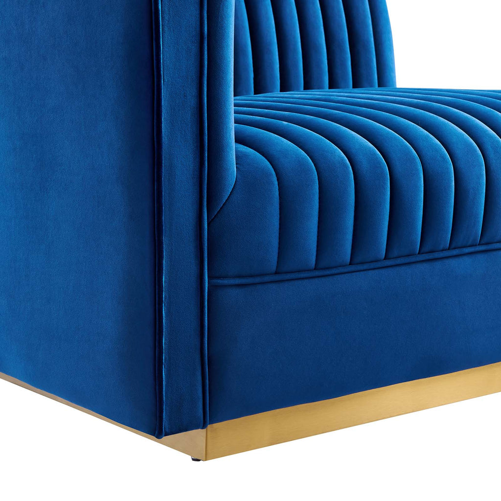 Sanguine Channel Tufted Performance Velvet Modular Sectional Sofa Loveseat by Modway