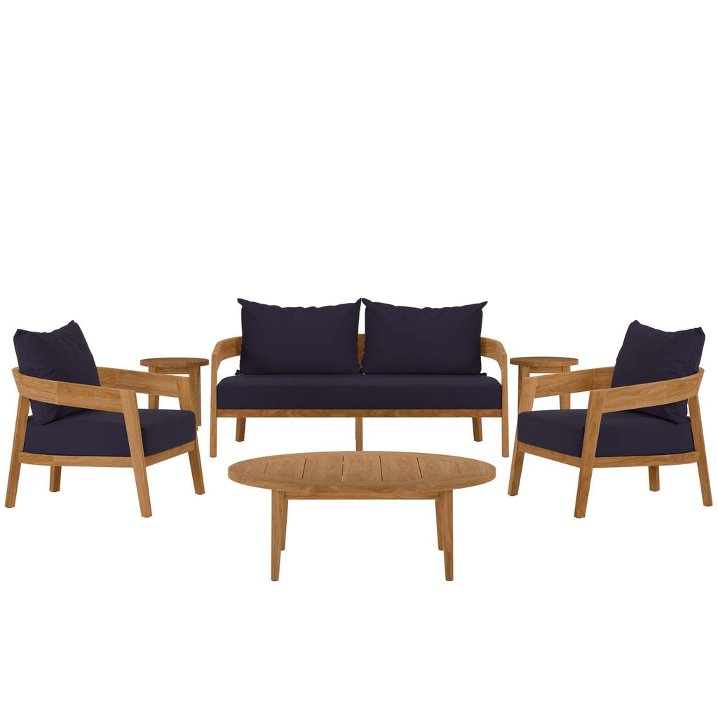 Brisbane 6-Piece Teak Wood Outdoor Patio Set by Modway