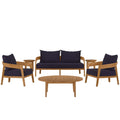 Brisbane 6-Piece Teak Wood Outdoor Patio Set by Modway