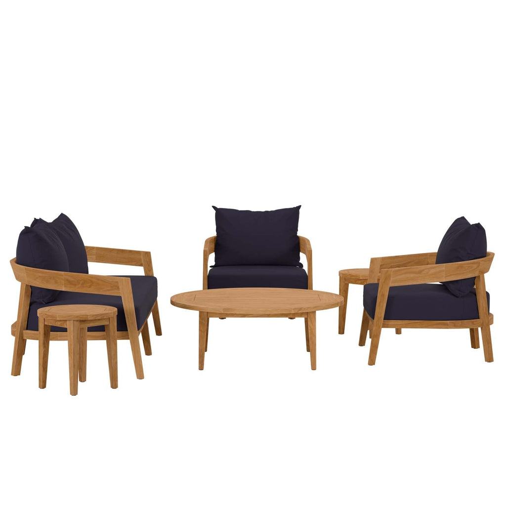 Brisbane 6-Piece Teak Wood Outdoor Patio Set by Modway