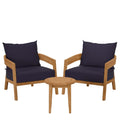 Brisbane 3-Piece Teak Wood Outdoor Patio Set by Modway