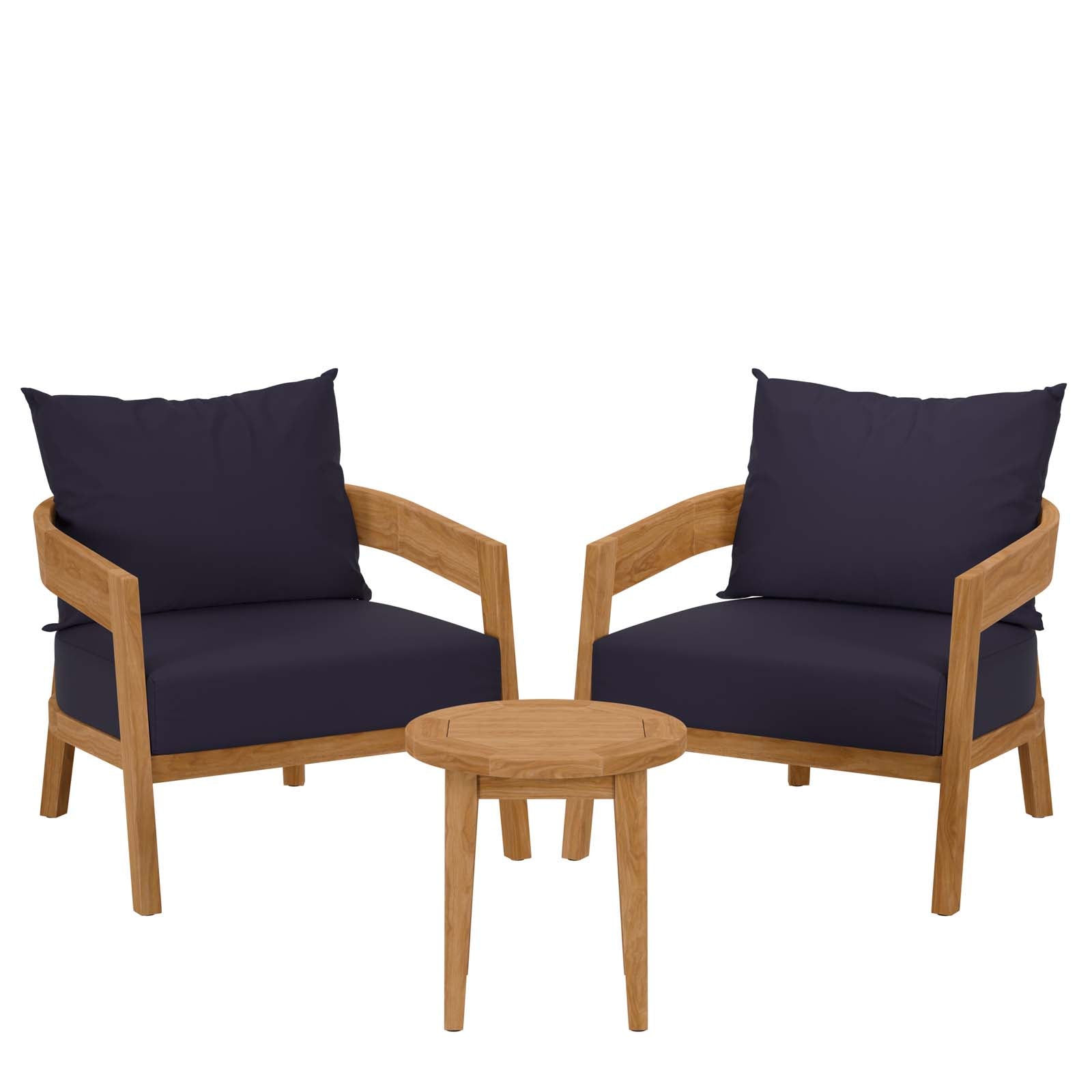 Brisbane 3-Piece Teak Wood Outdoor Patio Set by Modway