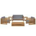 Carlsbad 6-Piece Teak Wood Outdoor Patio Set by Modway