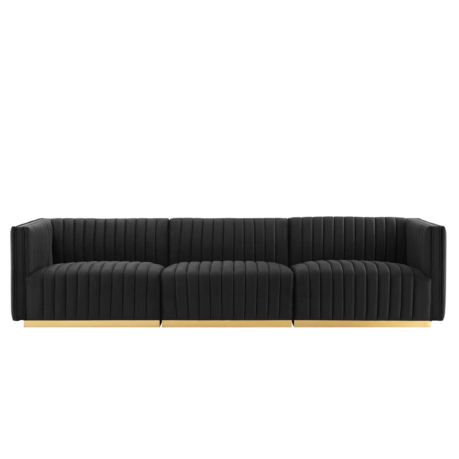 Conjure Channel Tufted Performance Velvet Sofa in