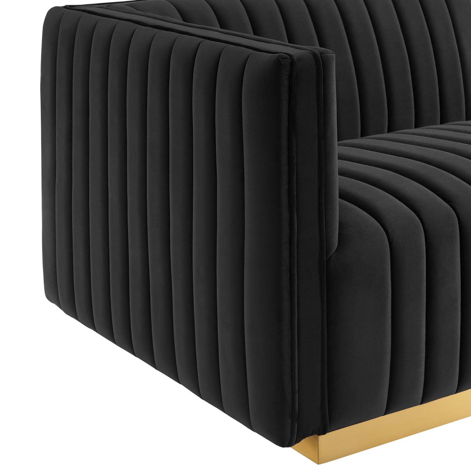 Conjure Channel Tufted Performance Velvet Sofa in