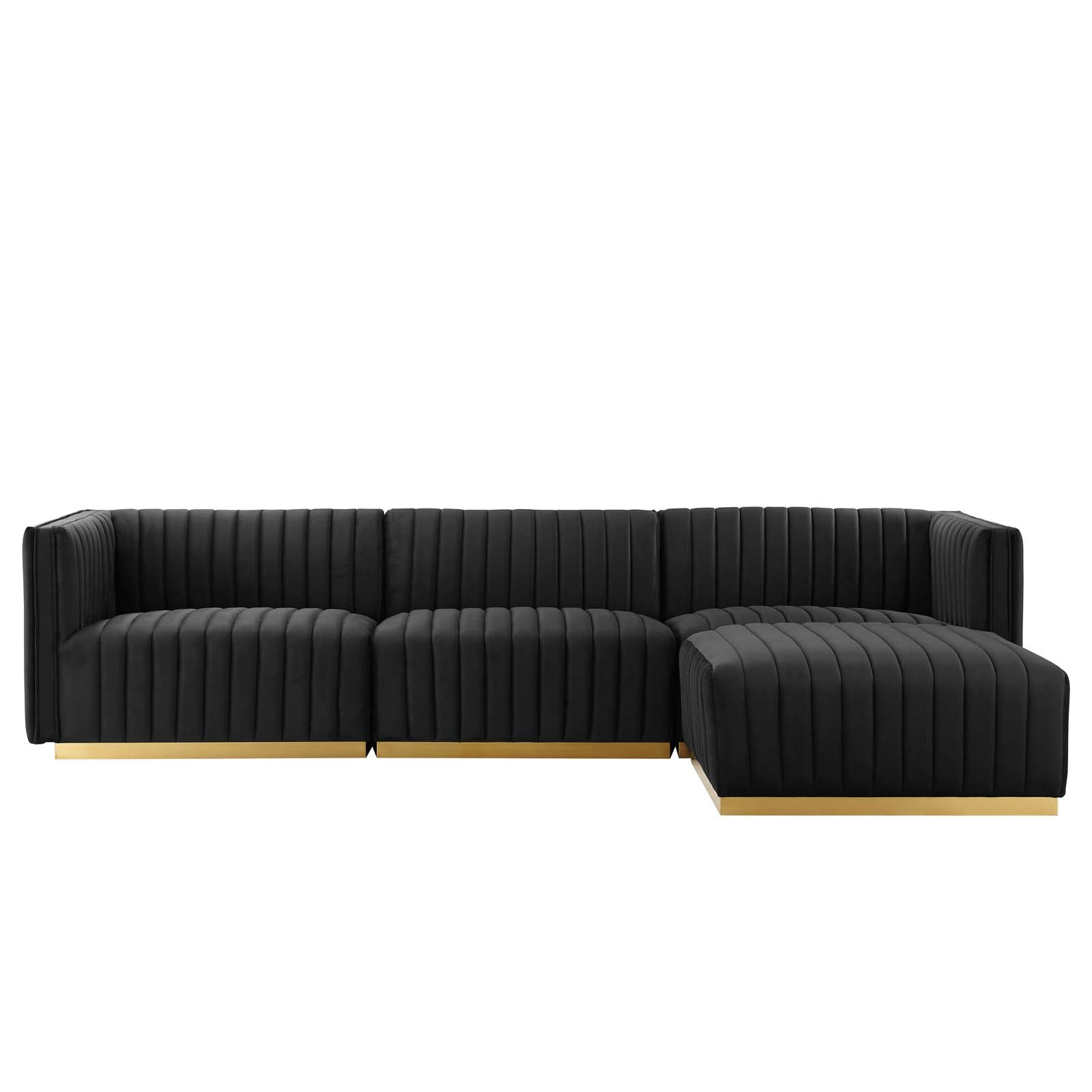 Conjure Channel Tufted 4-Piece Performance Velvet