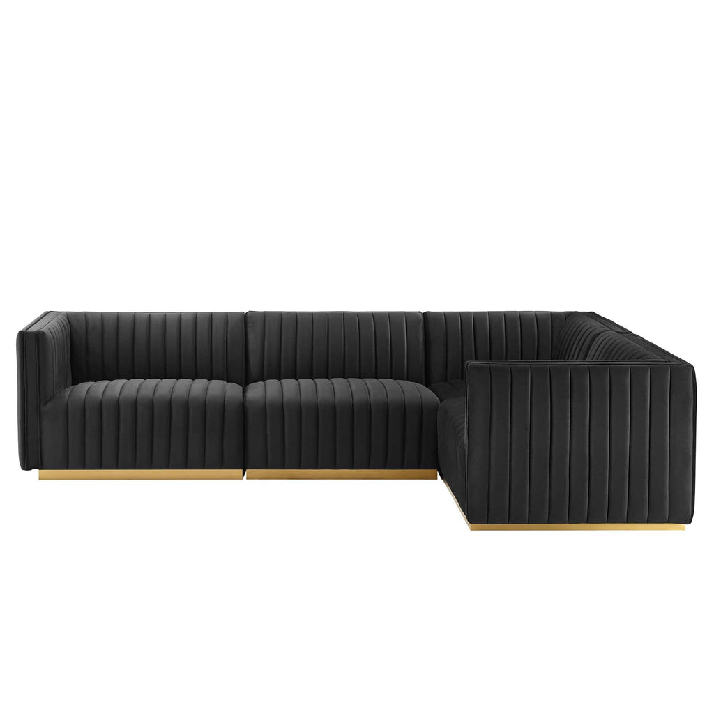 Conjure Channel Tufted Performance Velvet 4-Piece