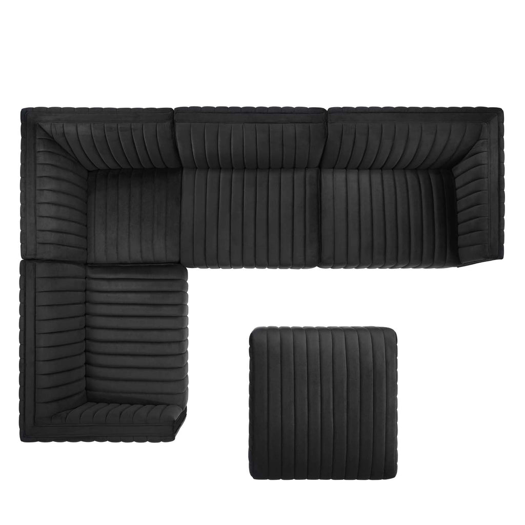 Conjure Channel Tufted Performance Velvet 5-Piece