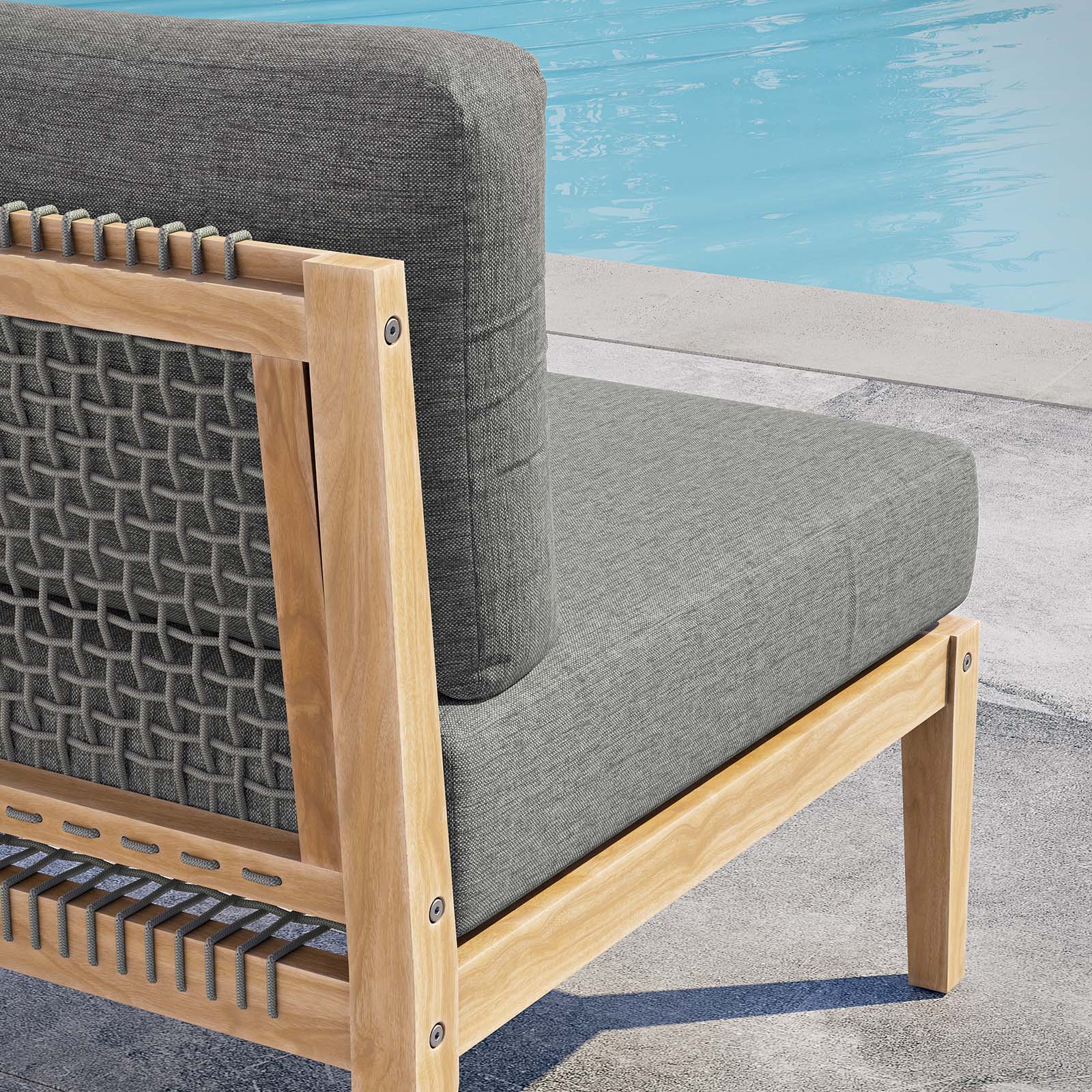 Clearwater Outdoor Patio Teak Wood Armless Chair by Modway