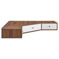Transmit 47" Wall Mount Corner Walnut Office Desk by Modway
