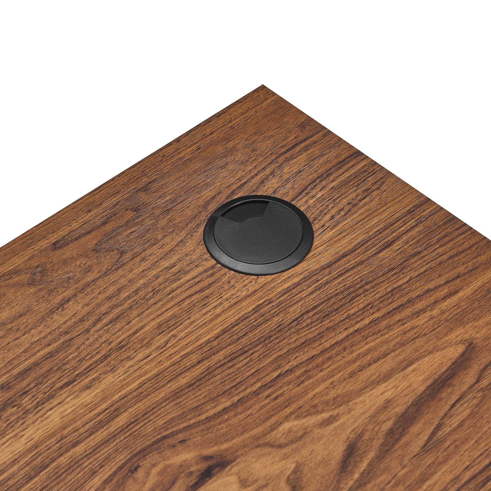 Transmit 47" Wall Mount Corner Walnut Office Desk by Modway
